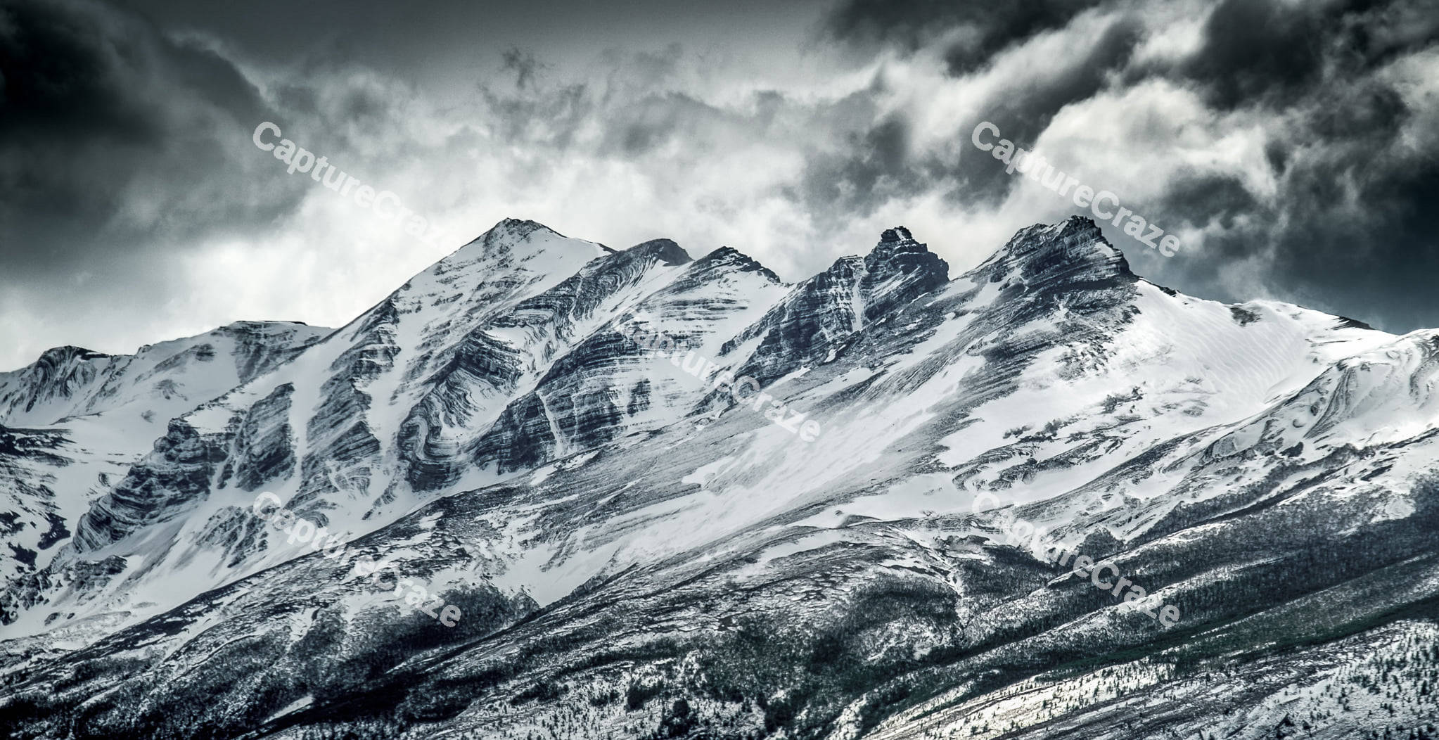 Rocky Mountains Covered In Snow